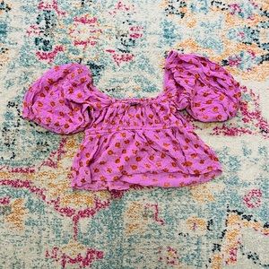 Billabong Purple floral print baby doll top